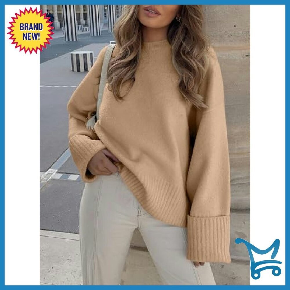 Oversized Fuzzy Knit Pullover Sweater - Chunky Long Sleeve Fall Casual - Picture 3 of 8